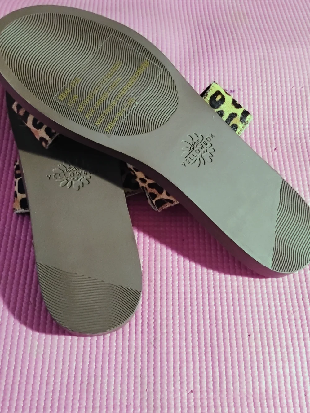 Yellow Box Leopard Print Double-Strap Slide Sandals - Tan/Black - Picture 3 of 10